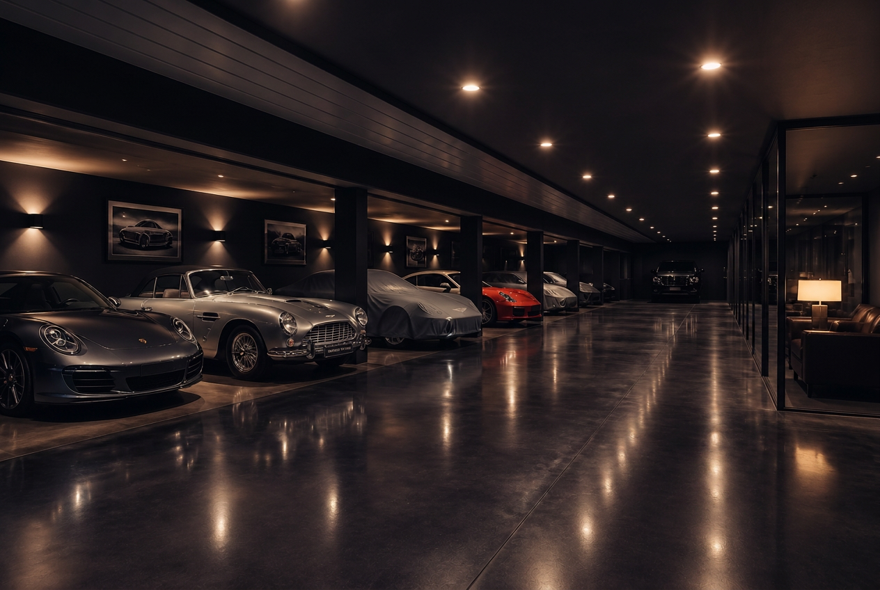 Private collection of prestige vehicles in a climate-controlled facility